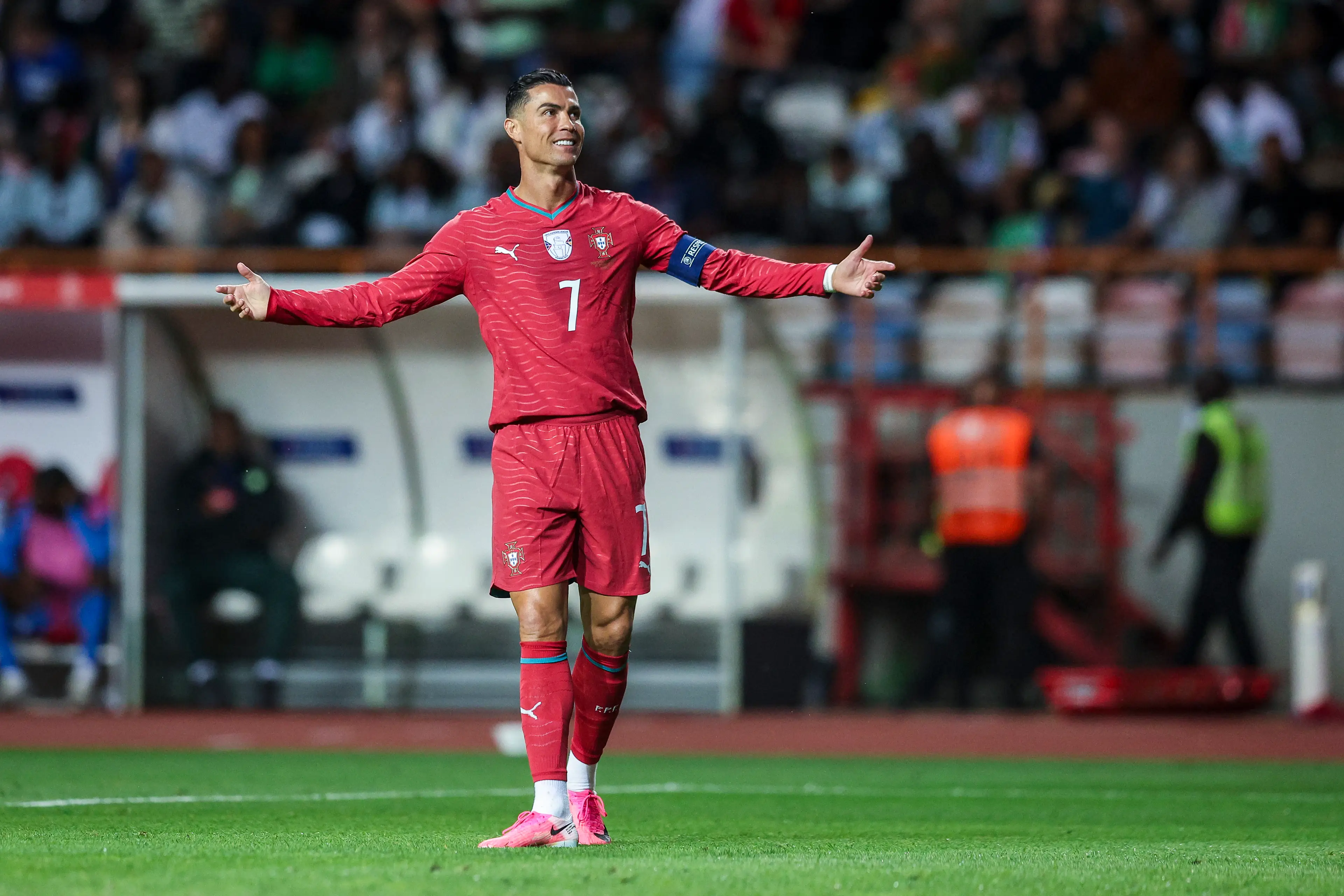 Cristiano Ronaldo in action for Portugal. (Photo by Carlos Rodrigues/Getty Images)