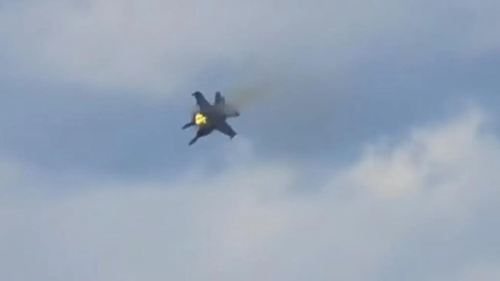 The crash happened at Idaho's Gunfighter Skies air show at Mountain Home Air Force Base (Steven S Ogden/Storyful)