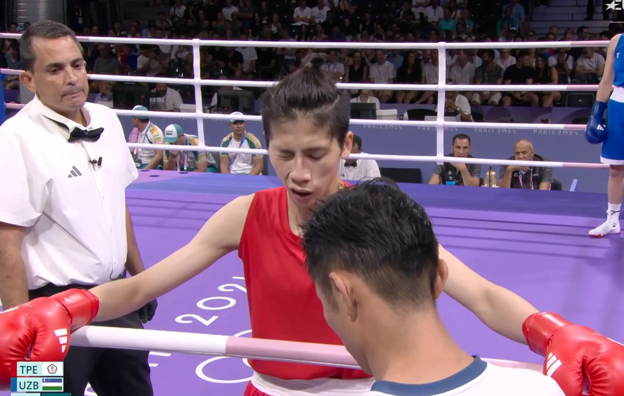 Lin is one fight away from a guaranteed Olympic medal. (Discovery+ / Eurosport)