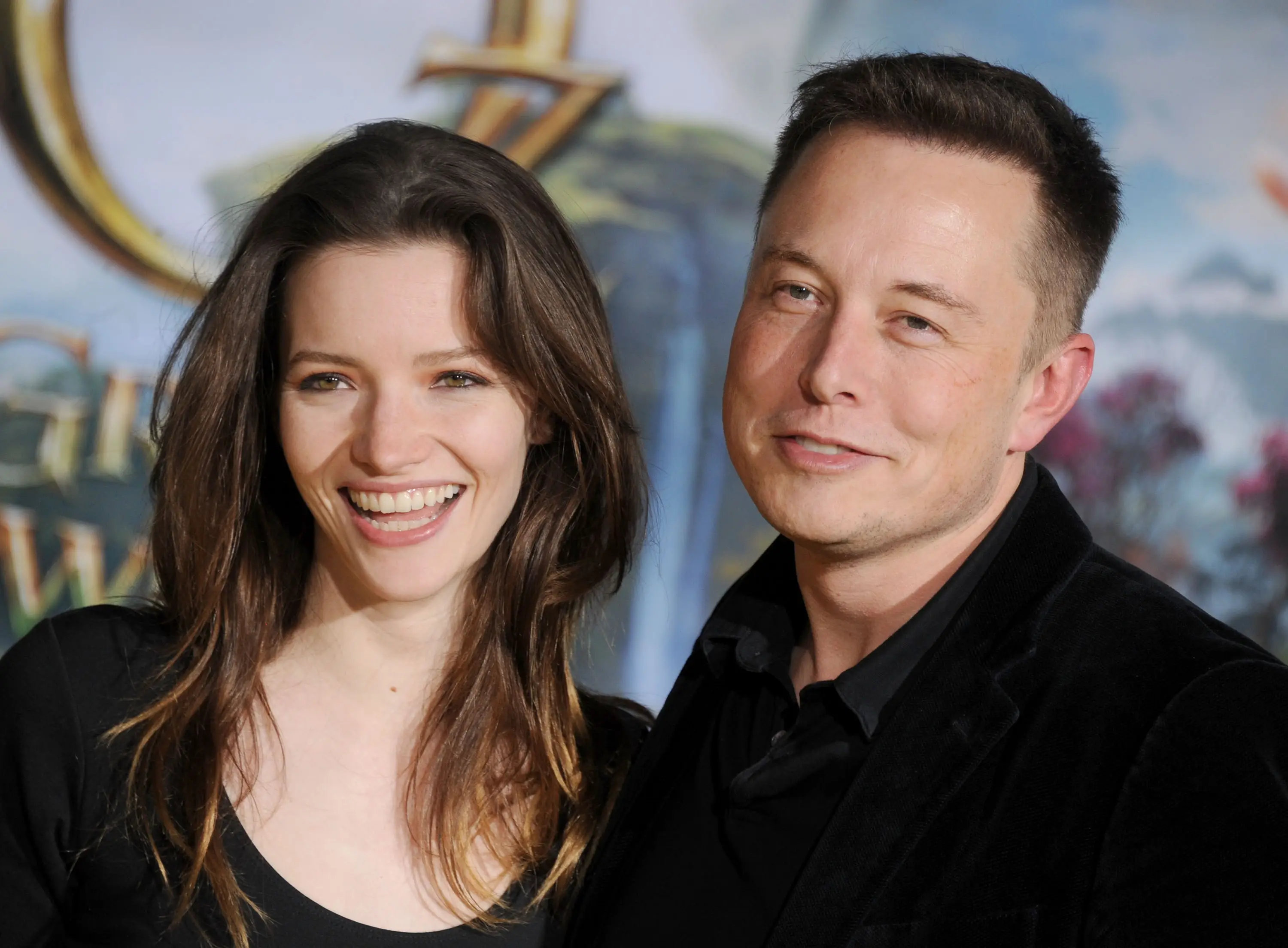 Musk pictured with his former wife Talulah Riley in Februrary 2013 (Gregg DeGuire/WireImage)