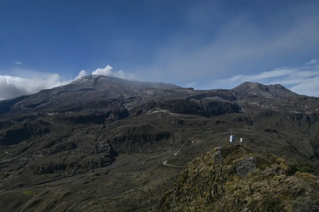 The Nevado del Ruiz volcano in Colombia. (Photo by JOAQUIN SARMIENTO/AFP via Getty Images)