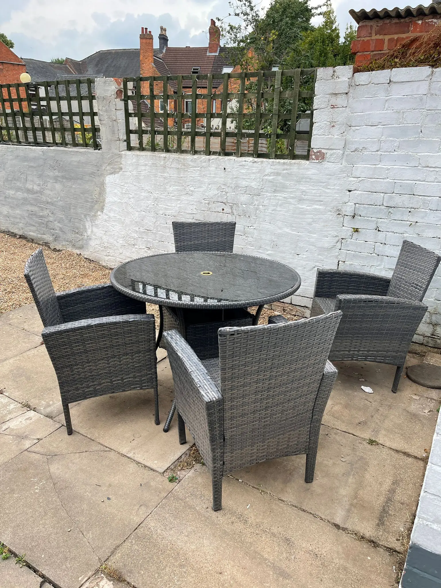 Lia realised that the chairs had actually found their way into the garden of the house next door.