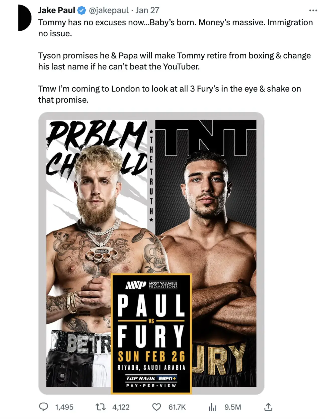 Paul leaked the news of Tommy and Molly-Mae Hague's baby being born.