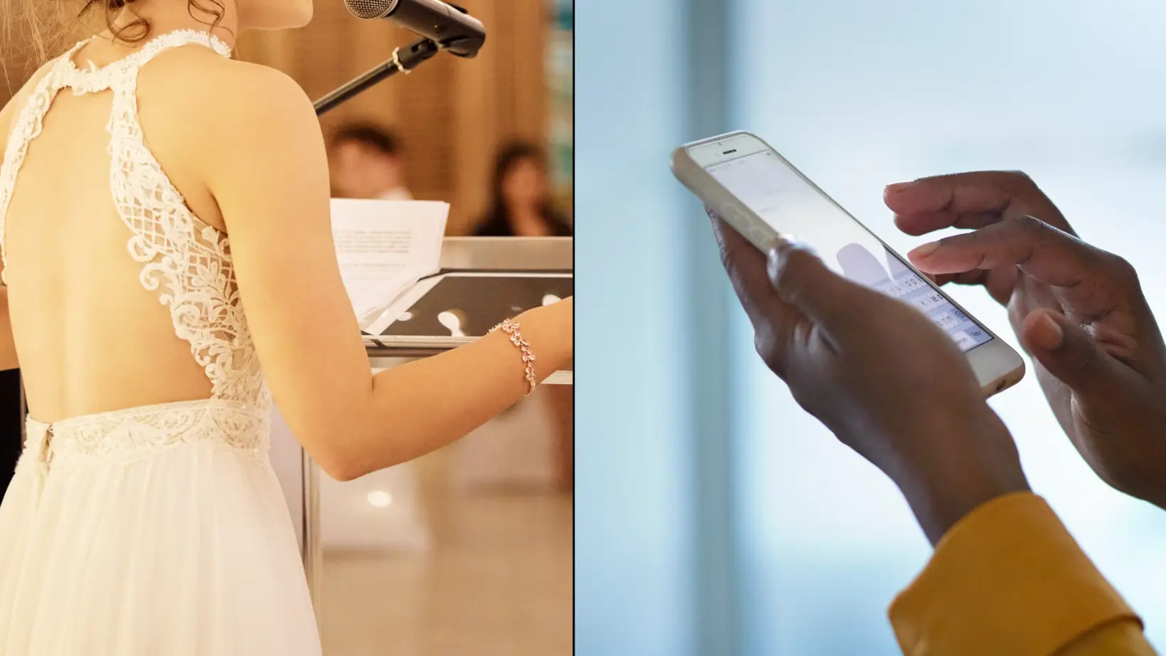 Bride gets her own back by reading cheating texts out at wedding instead of vows