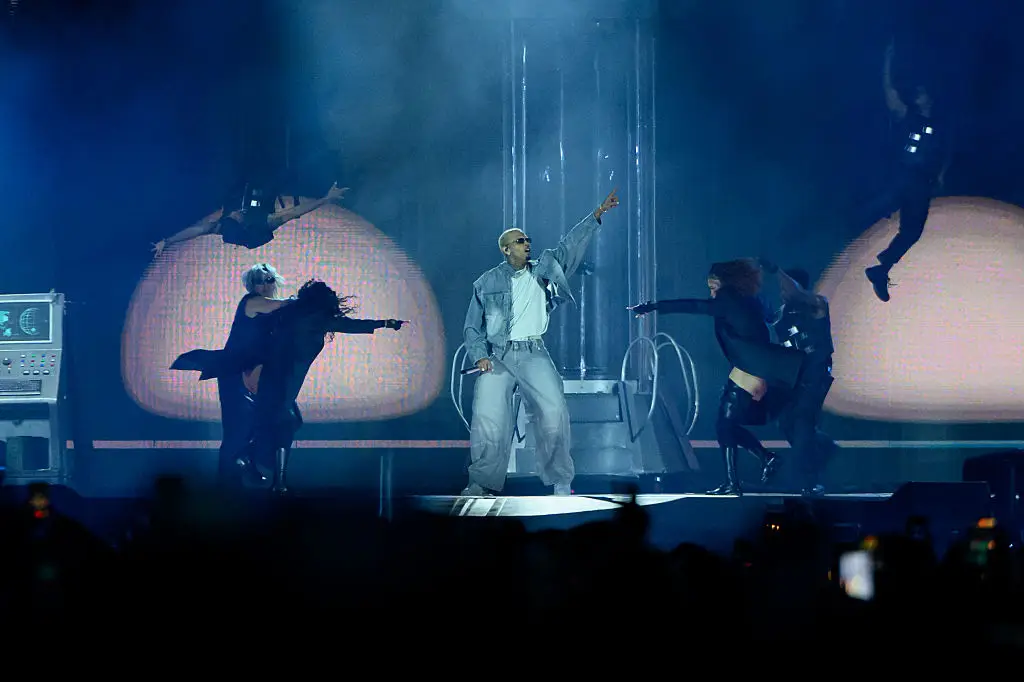 Chris Brown during the gig at Rogers Stadium in Toronto (Robert Okine/Getty Images)