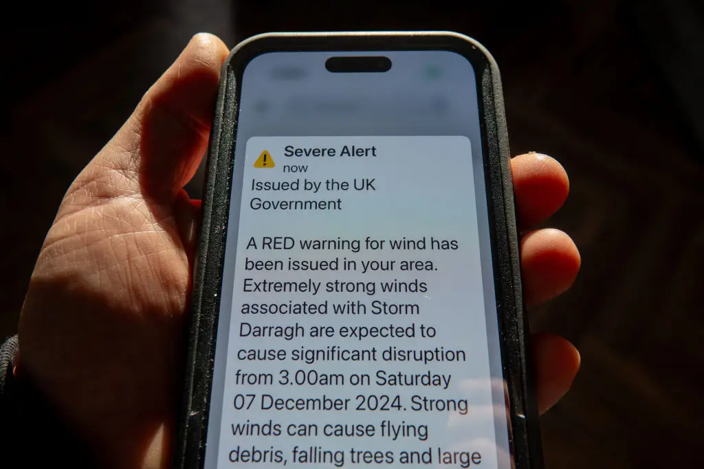 The alert is used for events such as extreme weather (Anna Barclay/Getty Images)