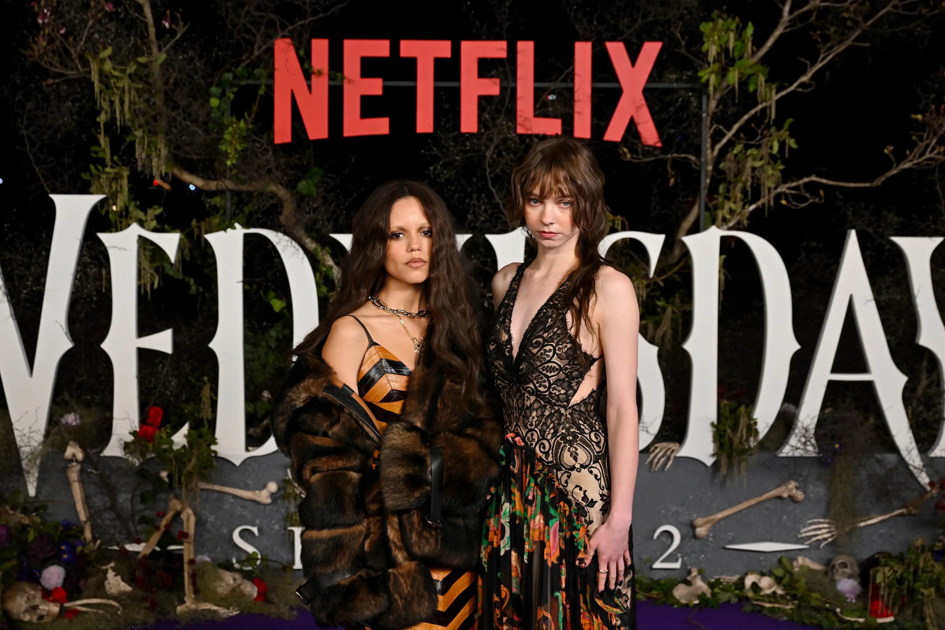 Fans often dress up as characters from the show, such as Wednesday and Enid. (James Gourley/Getty Images for Netflix)