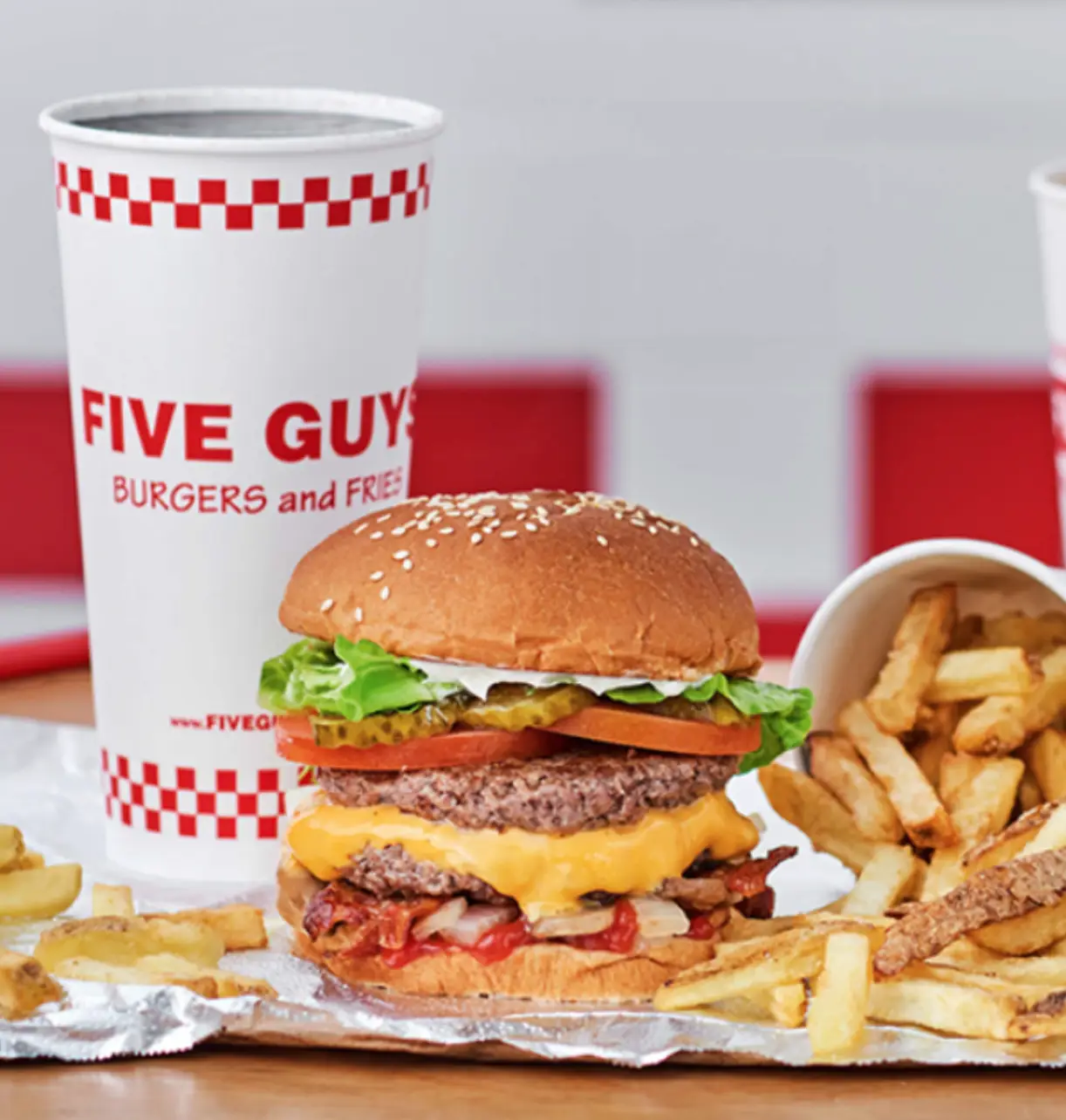 A Five Guys burger can cost up to £12.
