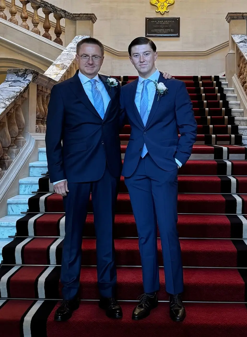 Henry Nowak, 18, pictured with his father Mark (Family Handout/PA Wire)