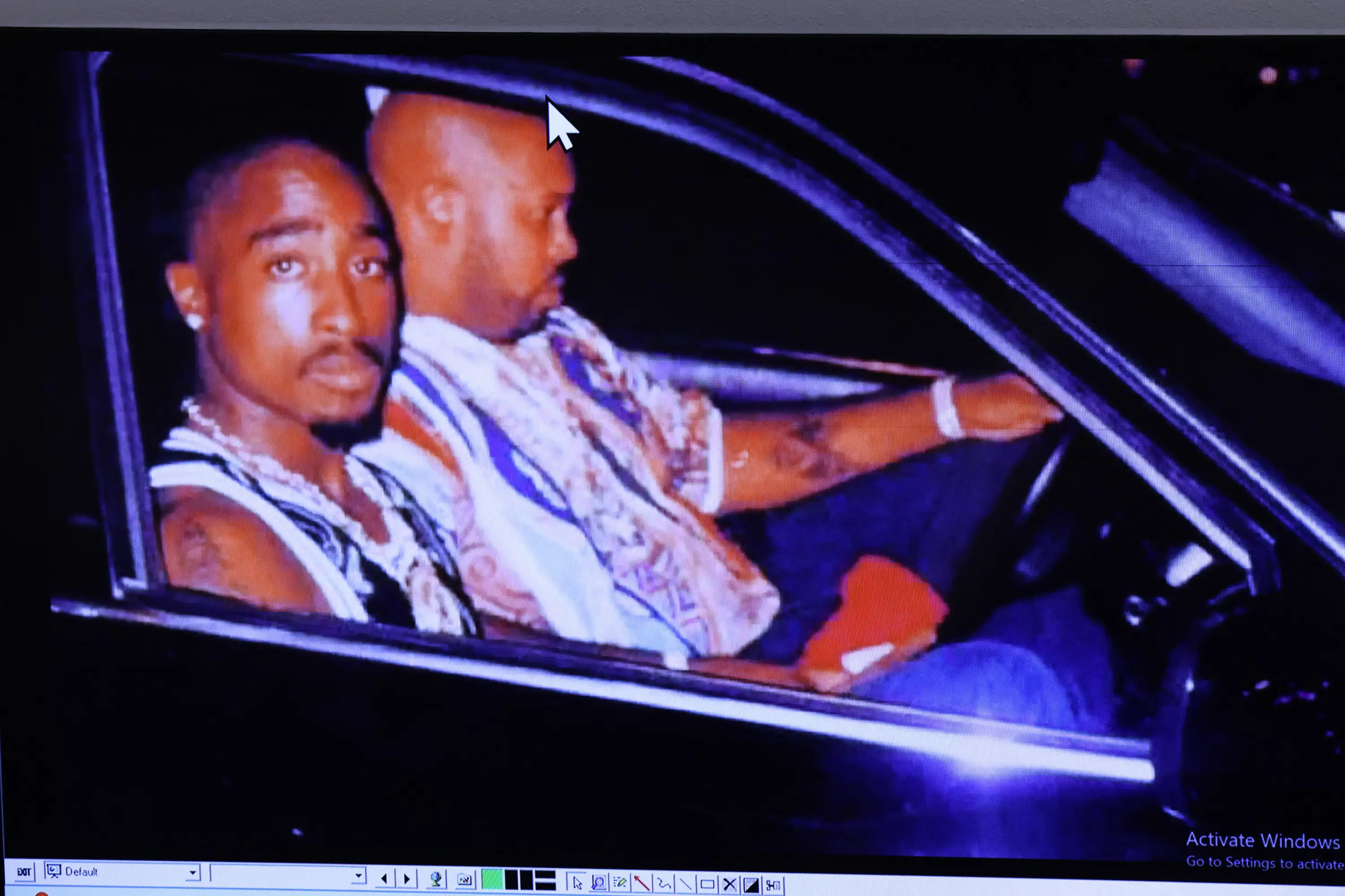 A photo of Shakur and Suge just before fatal shooting was displayed at the trial (TESFAYE / POOL / AFP via Getty Images)