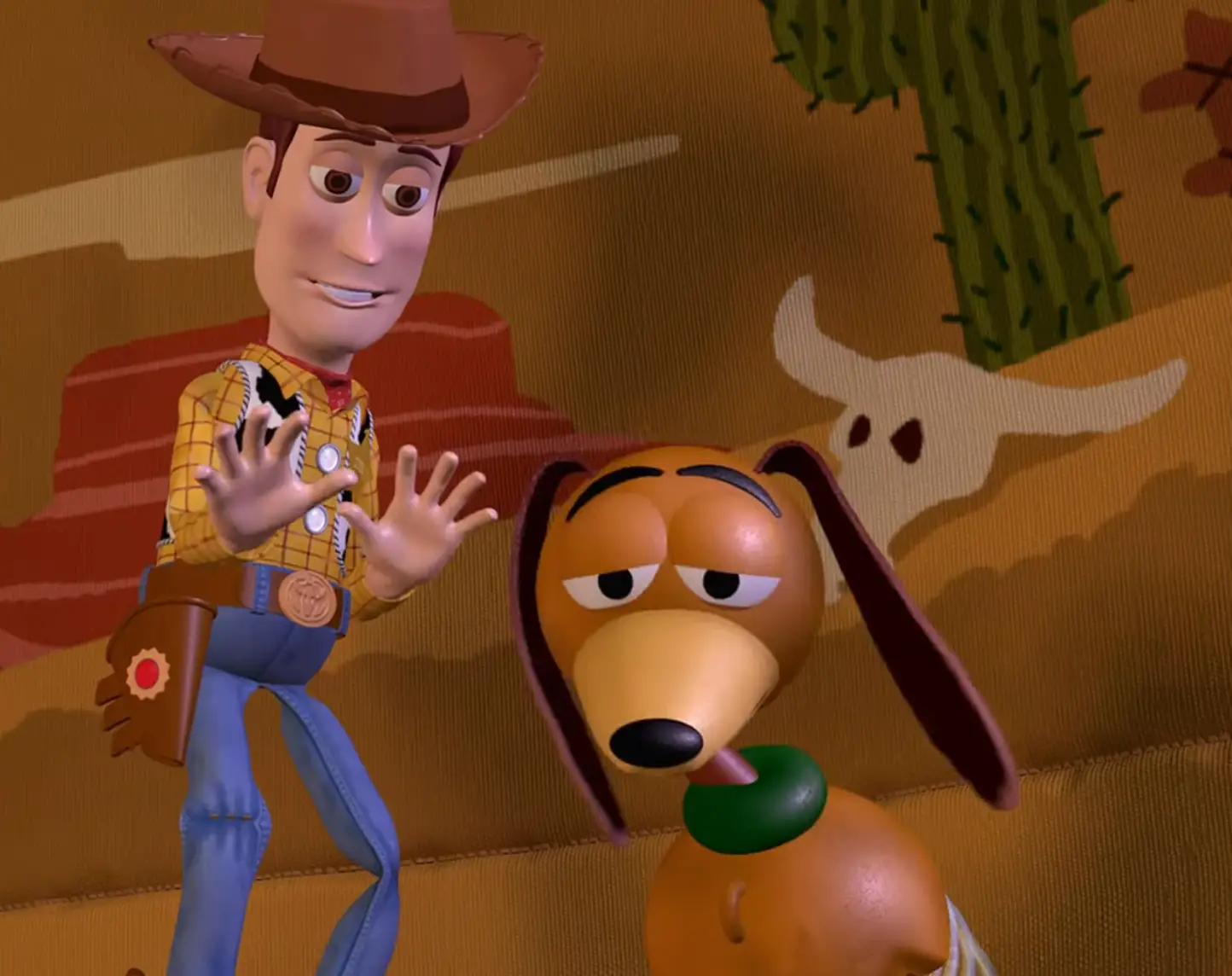 The original voice for Slinky was Jim Varney (Pixar)