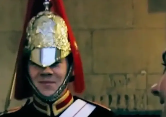 Bria managed to get the guard to laugh.