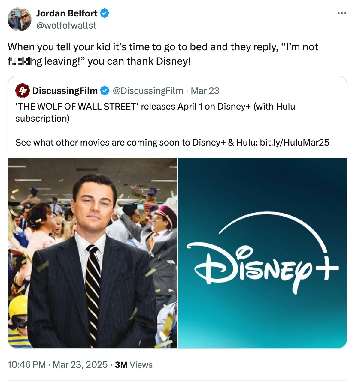 Belfort reacted to the news on Twitter (wolfofwallst/X)