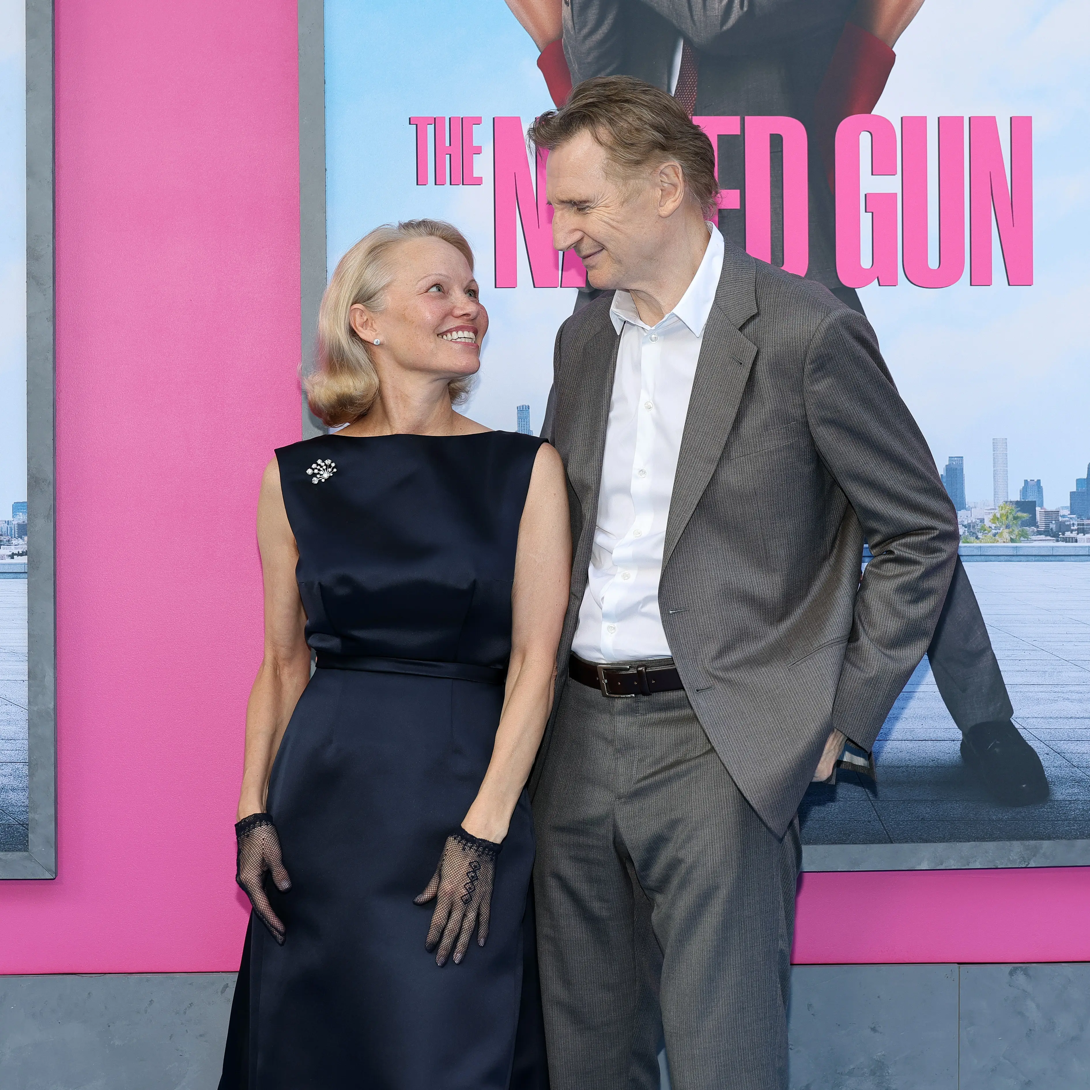 Pamela Anderson and Liam Neeson co-star in The Naked Gun (Dia Dipasupil/Getty Images)