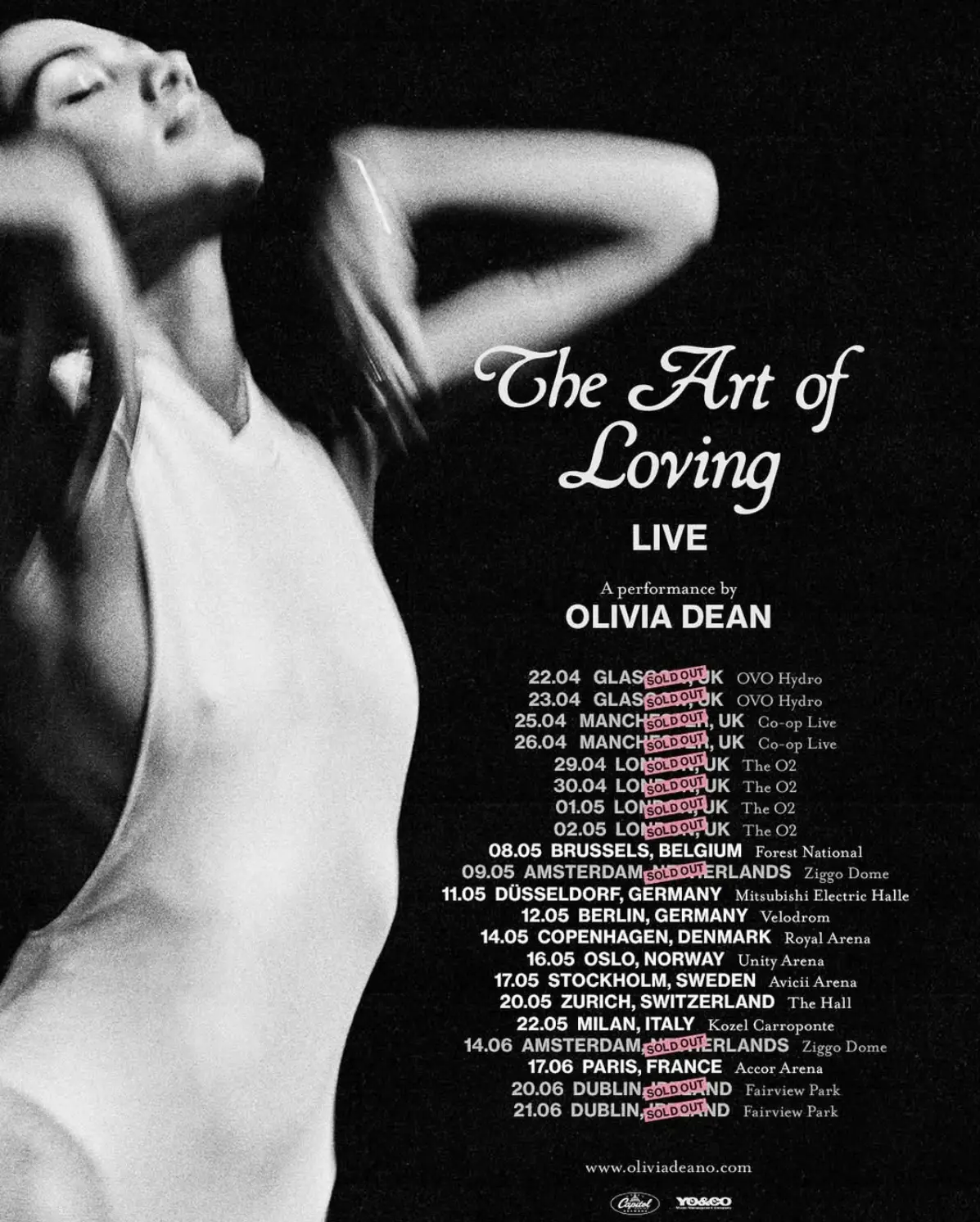 All UK and Ireland dates on the 2026 arena tour are sold out (Instagram/@oliviadeano)