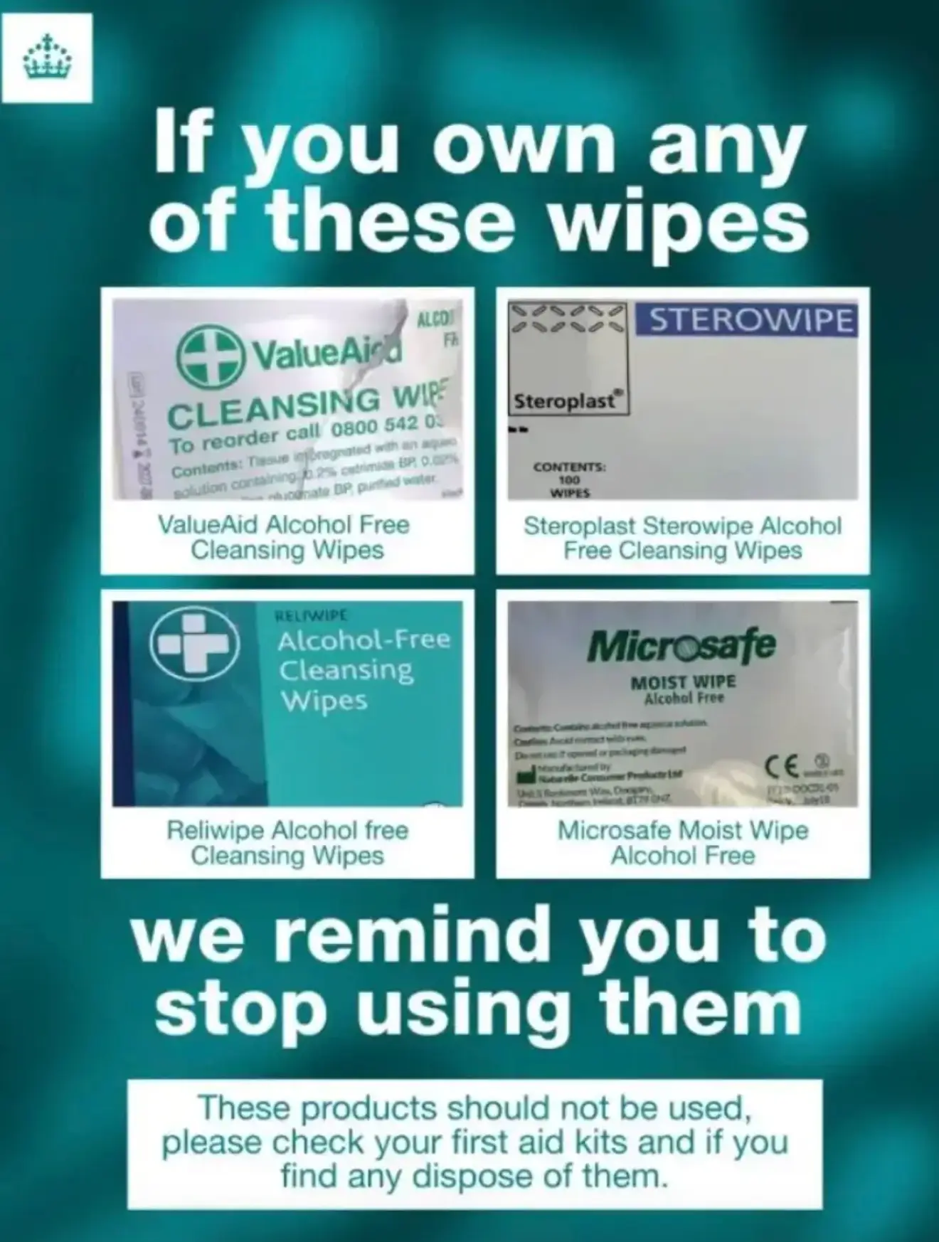 Brits have been told to dispose of these wipes if they have any lying around (UKHSA)