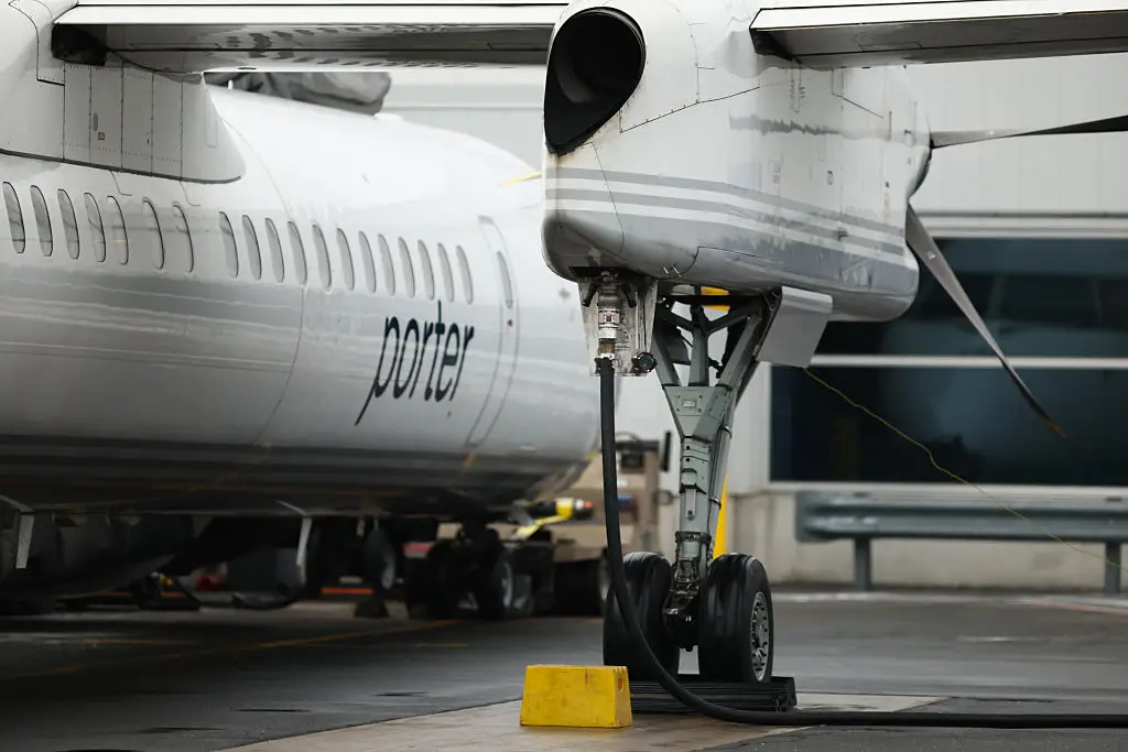 Passengers were hauled off the Porter Airlines flight (Cole Burston/Bloomberg via Getty Images)
