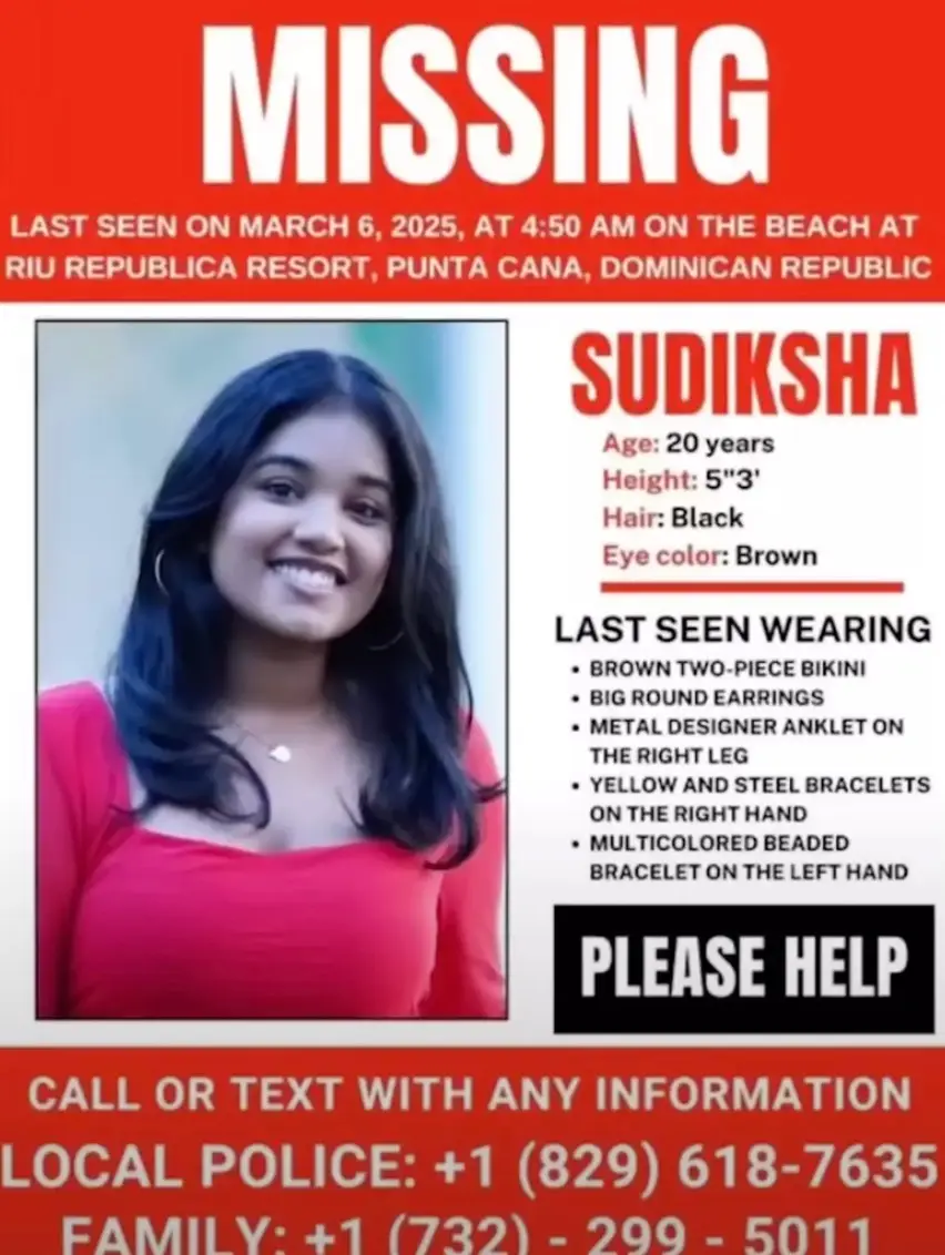 Sudiksha's father has urged police to consider 'multiple options, like kidnapping or abduction' rather than presuming she may have drowned (Facebook)