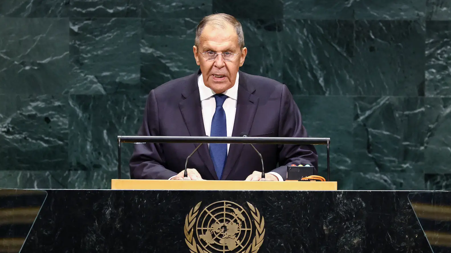 Sergey Lavrov has said the UK has ‘diminished to the utmost degree’ in more recent years (CHARLY TRIBALLEAU / AFP via Getty Images)