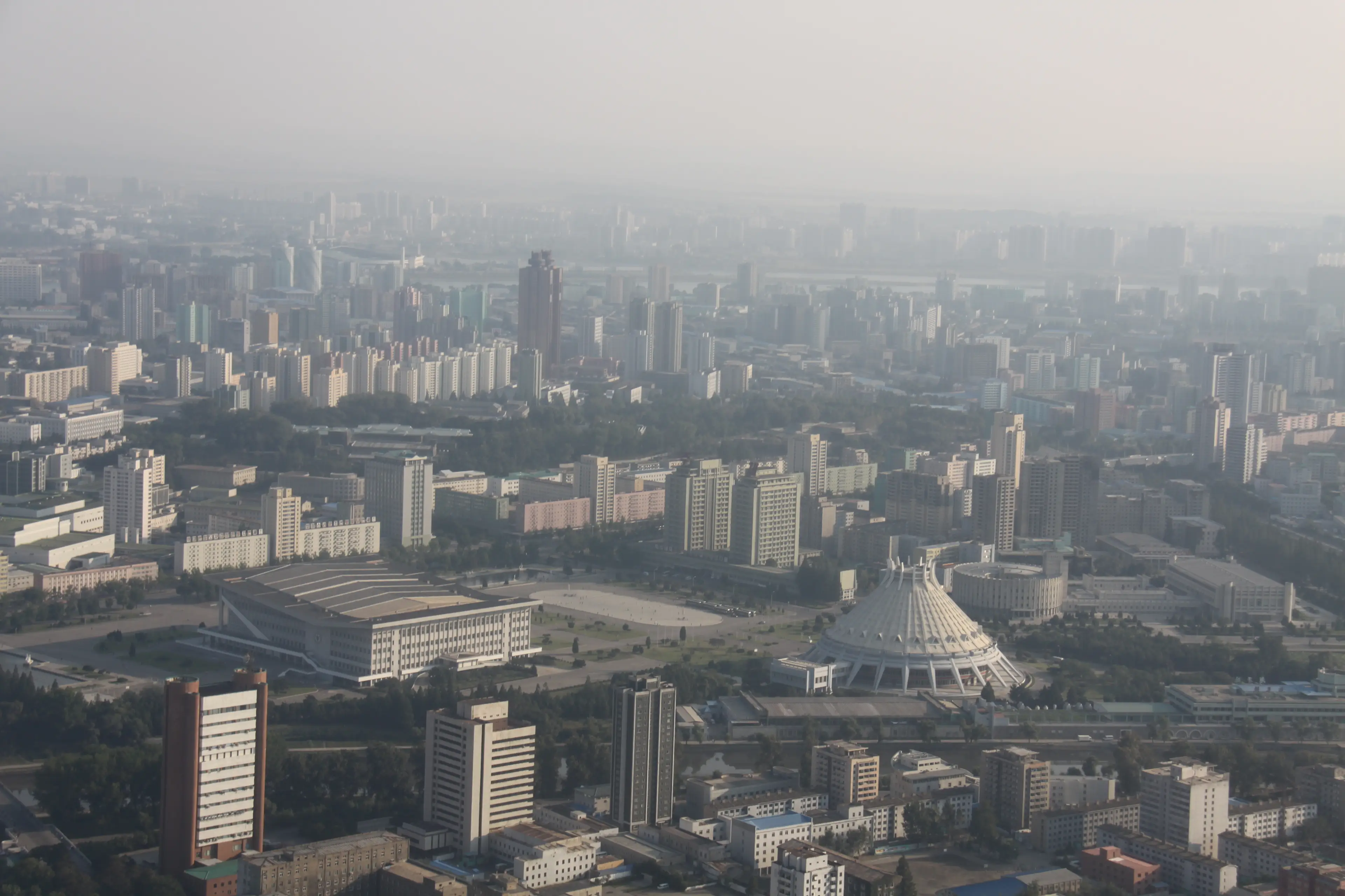 Almost all of the city of Pyongyang is visible from the hotel (Simon Cockerell)
