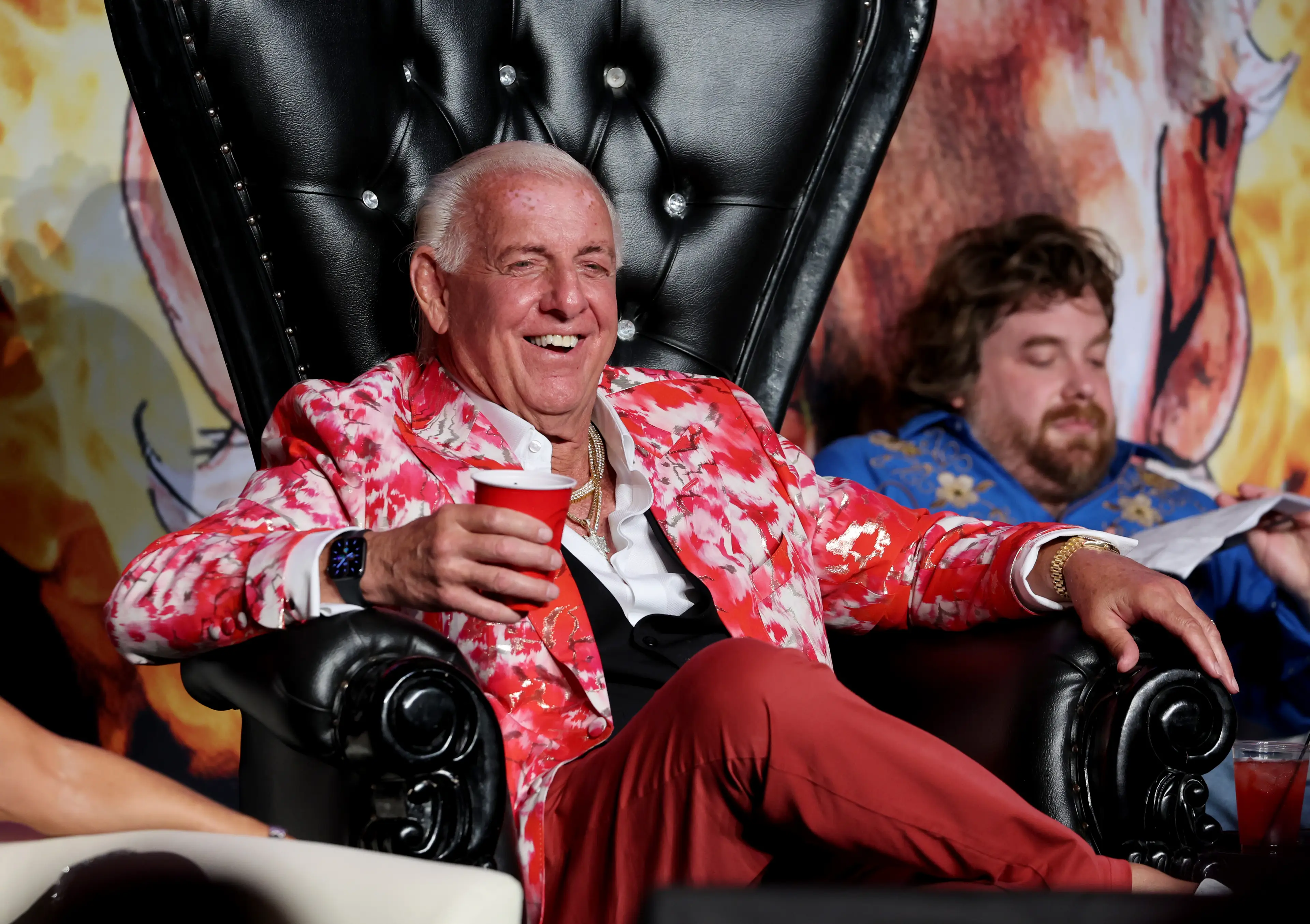 Ric Flair, 76, urged the bloke not to get married in the disastrous Cameo clip (Jason Kempin/Getty Images)