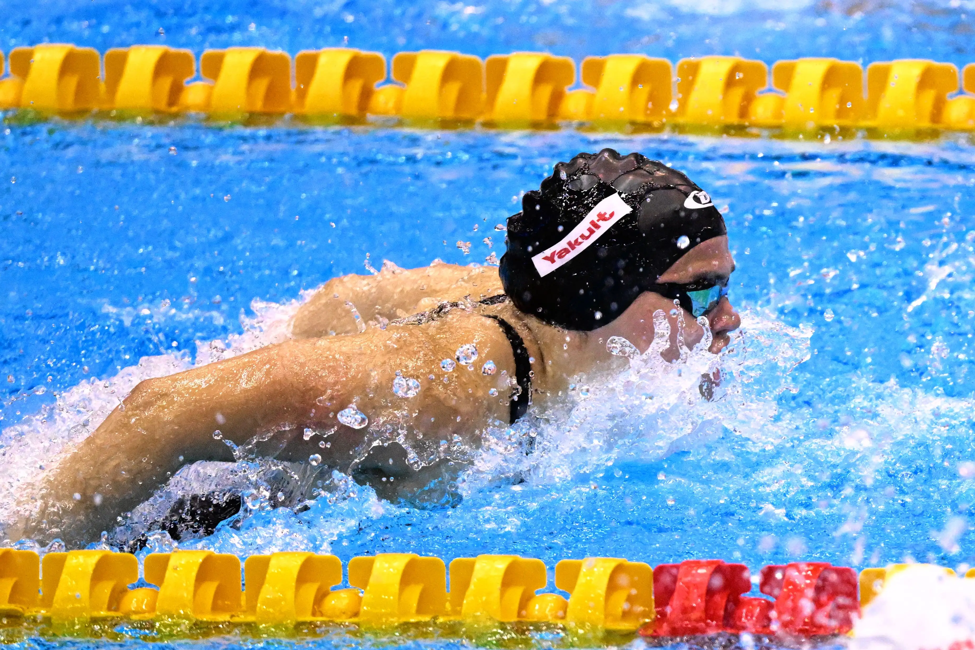 The swimmer at the 2023 World Aquatics. (YUICHI YAMAZAKI/AFP via Getty Images)