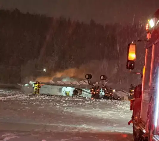 Images from the airport showed the aircraft upside down (X/Aviation BRK)