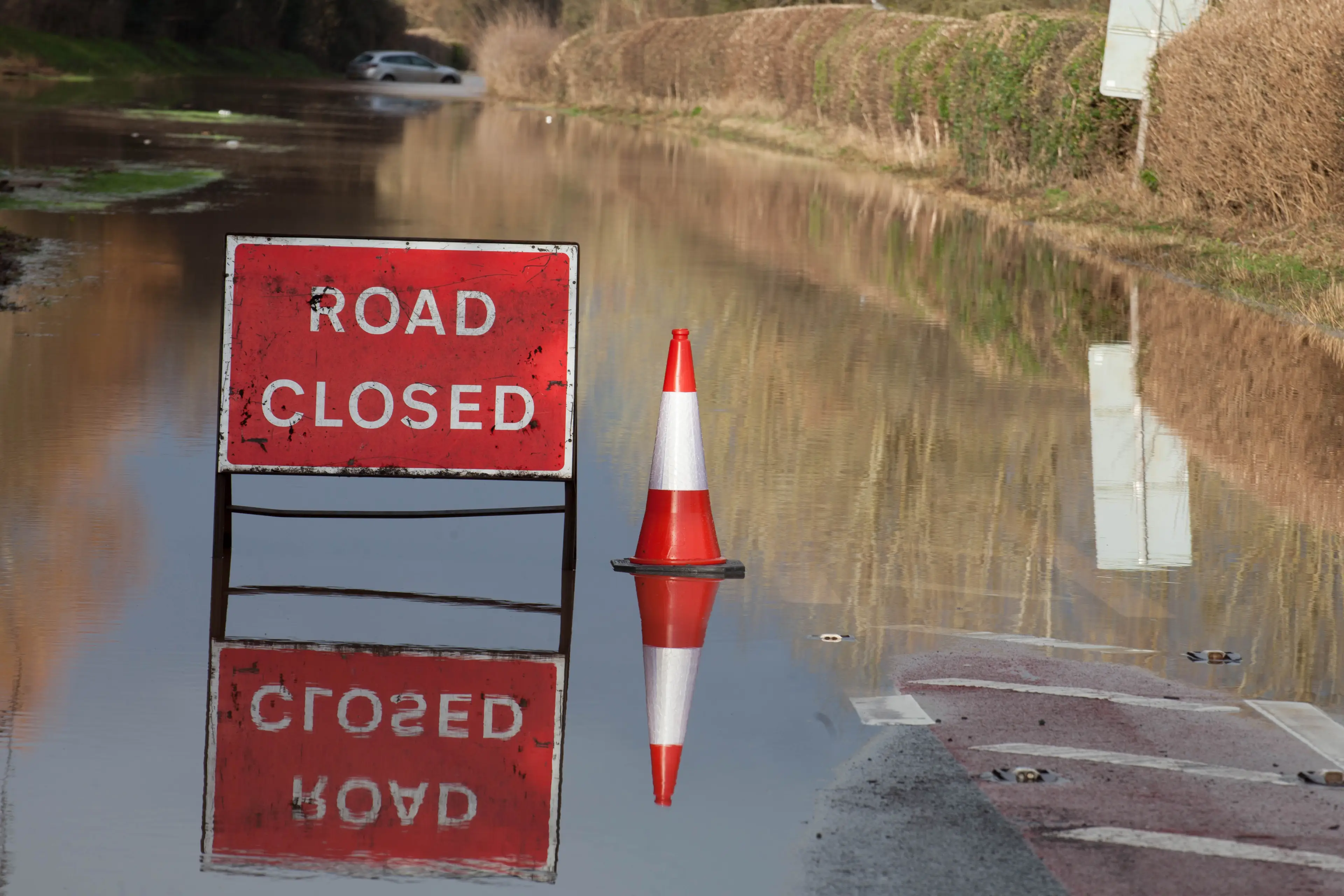 Several roads are closed across the UK (Jim Wood/SOPA Images/LightRocket via Getty Images)