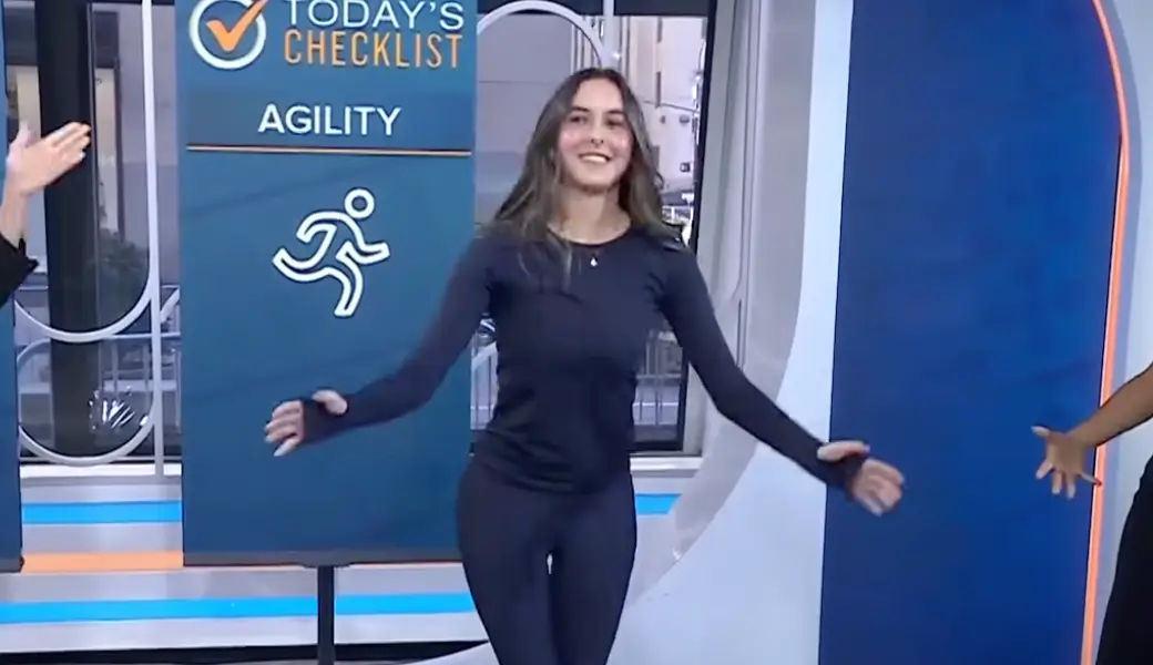 The sit-to-stand test being demonstrated. (YouTube/Today)