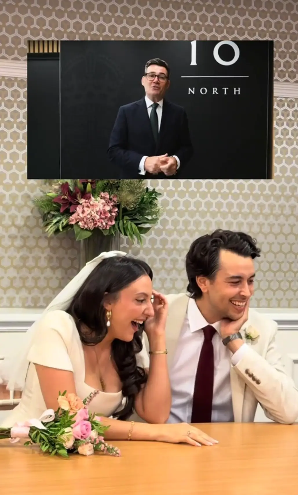 The UK Prime Minister sent a sweet message of congratulations to Sarah and Fred (@unveilbyhollie)