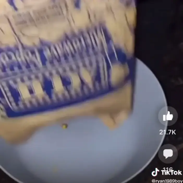 The TikToker then shook the bag to get the un-popped kernel out.