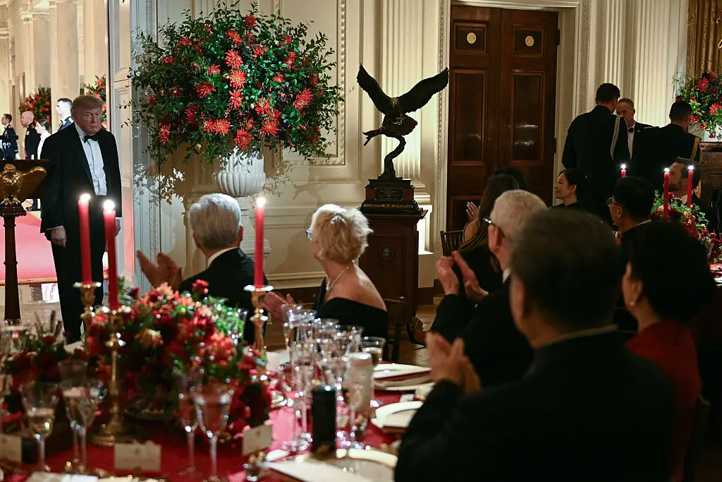 The eagle was unveiled during a dinner on Thursday (Brendan SMIALOWSKI / AFP via Getty Images)