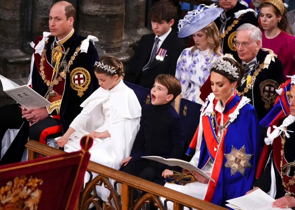 Louis appeared to be spotted yawning at the ceremony.