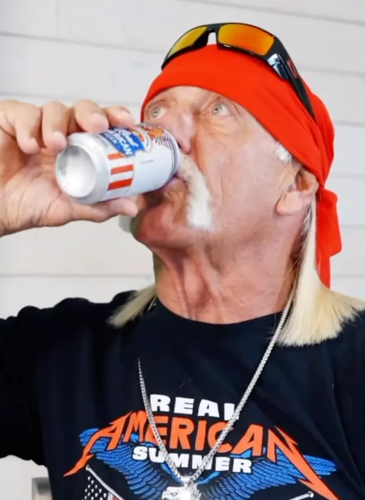 Hogan was promoting Real American Beer in the video (Instagram/hulkhogan)
