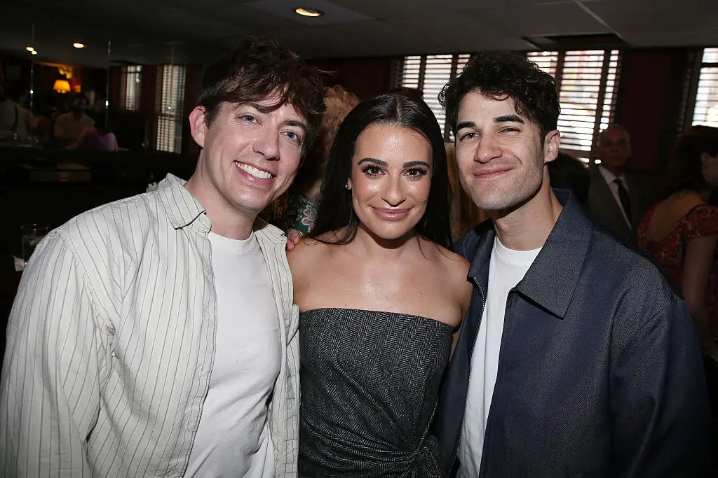 Kevin McHale (left) with fellow Glee stars (Bruce Glikas/WireImage)
