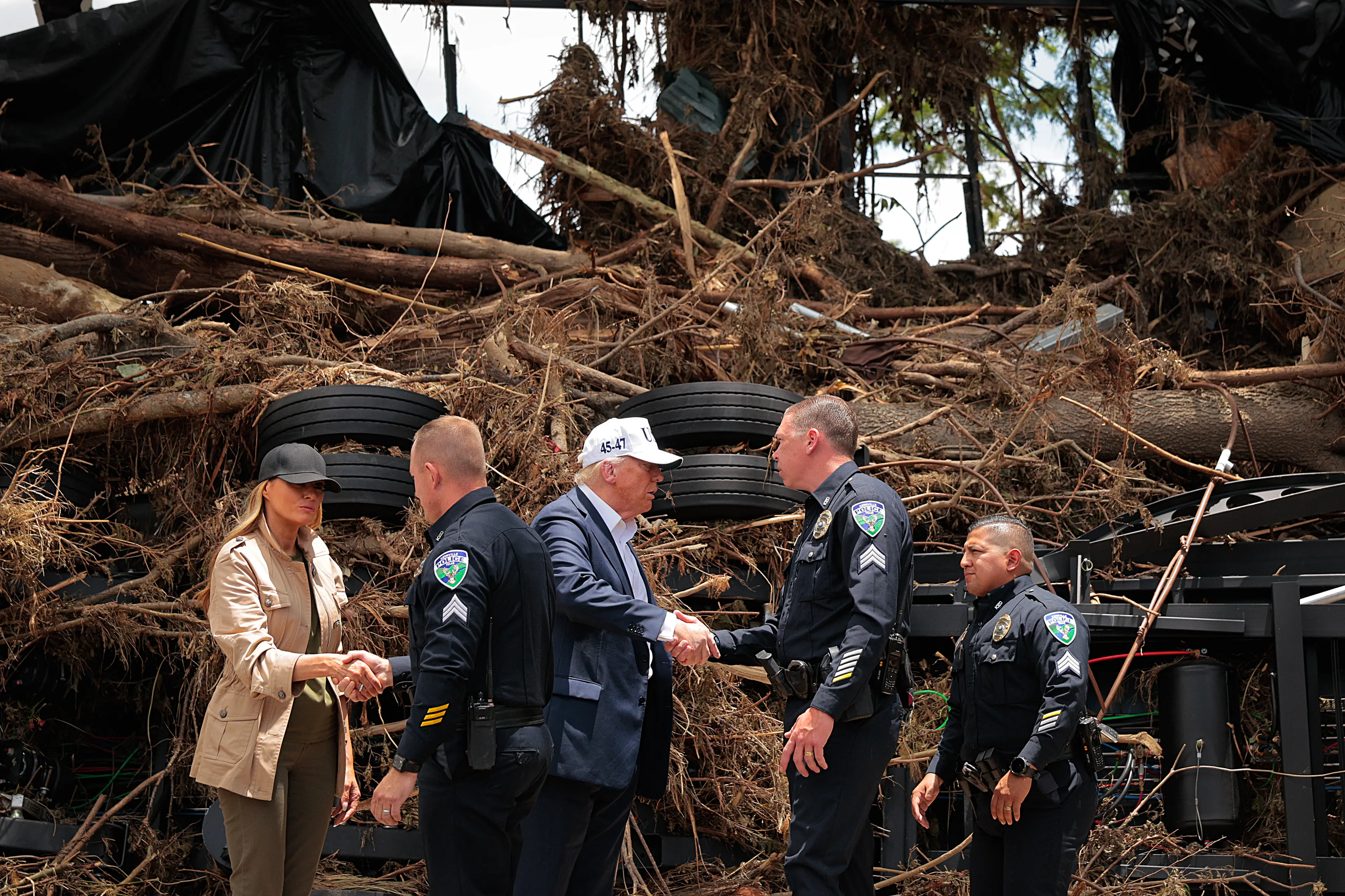 Trump and Melania arrived in Texas on Friday (Chip Somodevilla/Getty Images)