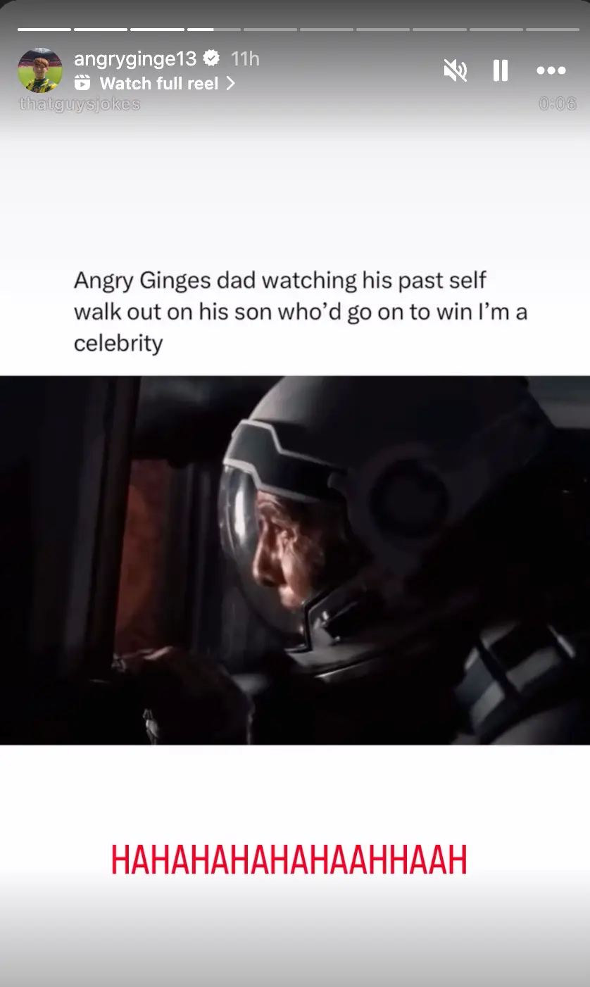 Ginge took a swipe at his dad in the post (Instagram)