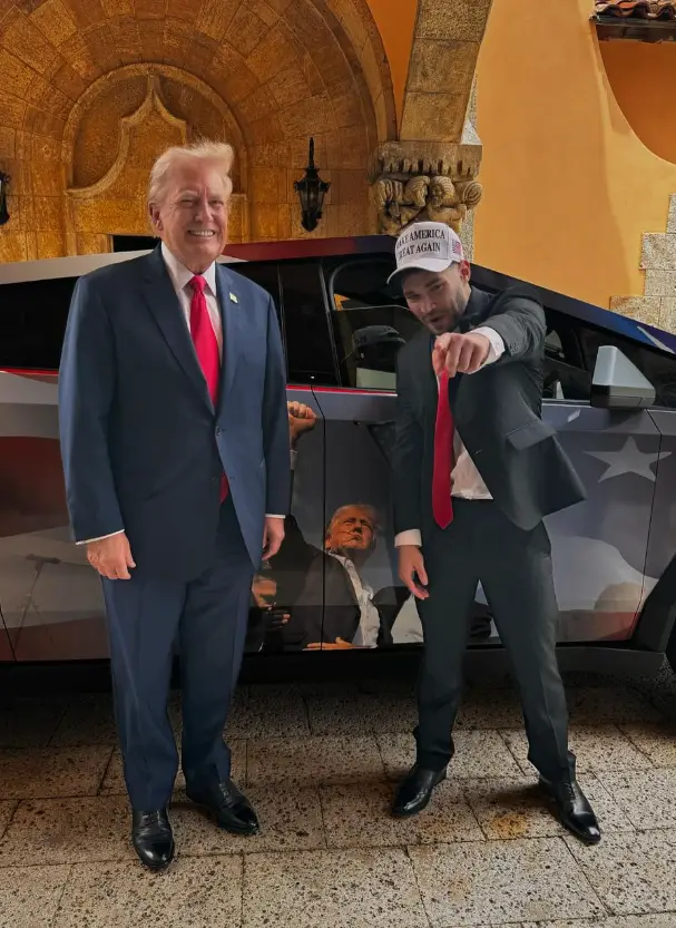 Streamer Adin Ross gifted Trump a personalised Tesla Cybertruck (Instagram/@adinross)