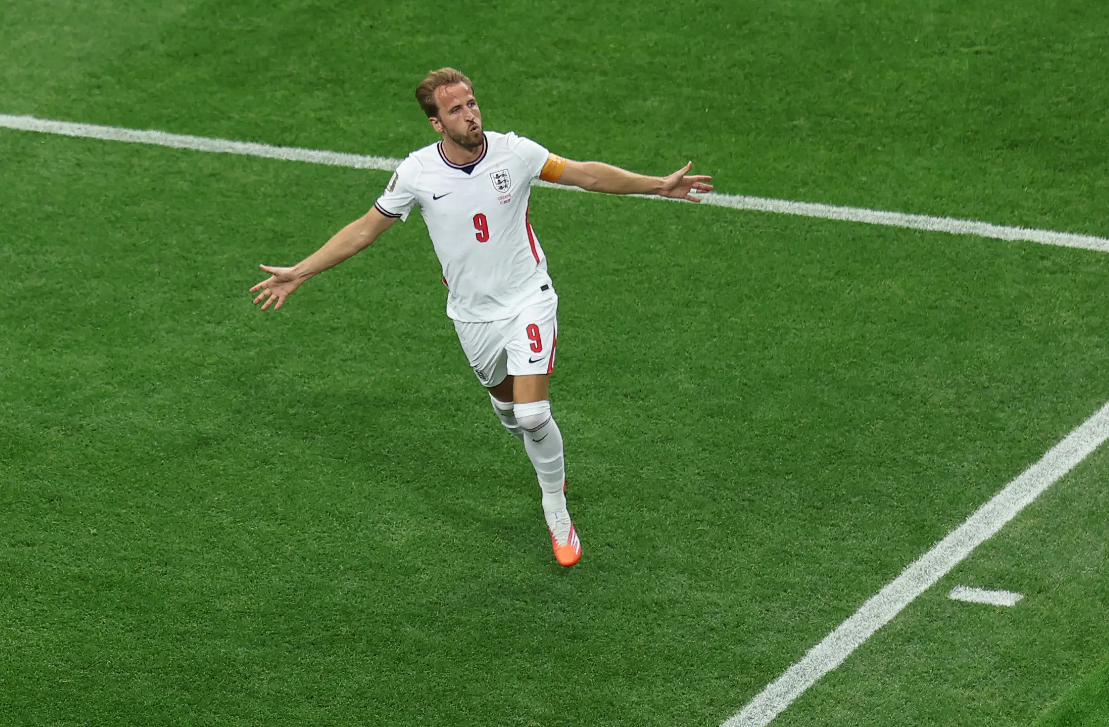 A witch doctor is trying to curse Harry Kane. (Steph Chambers - FIFA/FIFA via Getty Images)