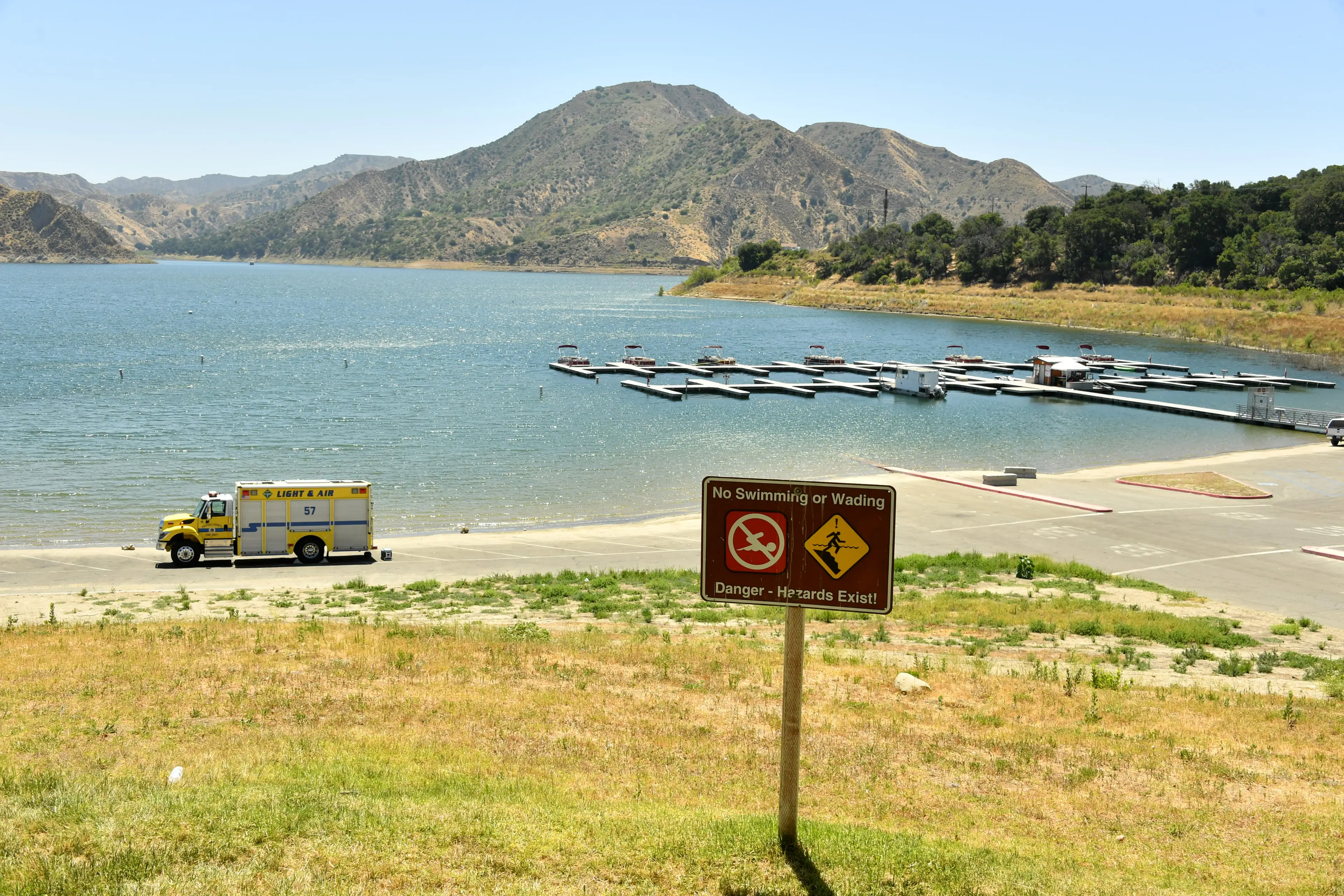 Lake Piru, where she went with her son (Amy Sussman via Getty Images)