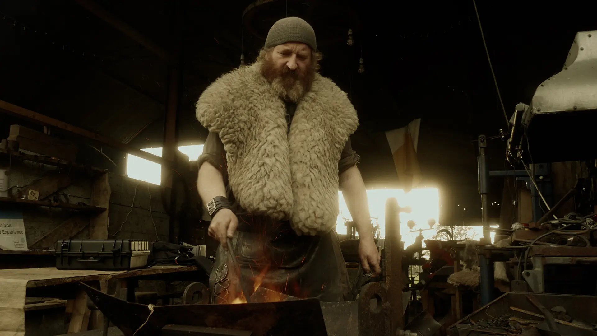 Tom King, ‘An Gobha’, artist blacksmith at Gobnait Festival (Facebook)