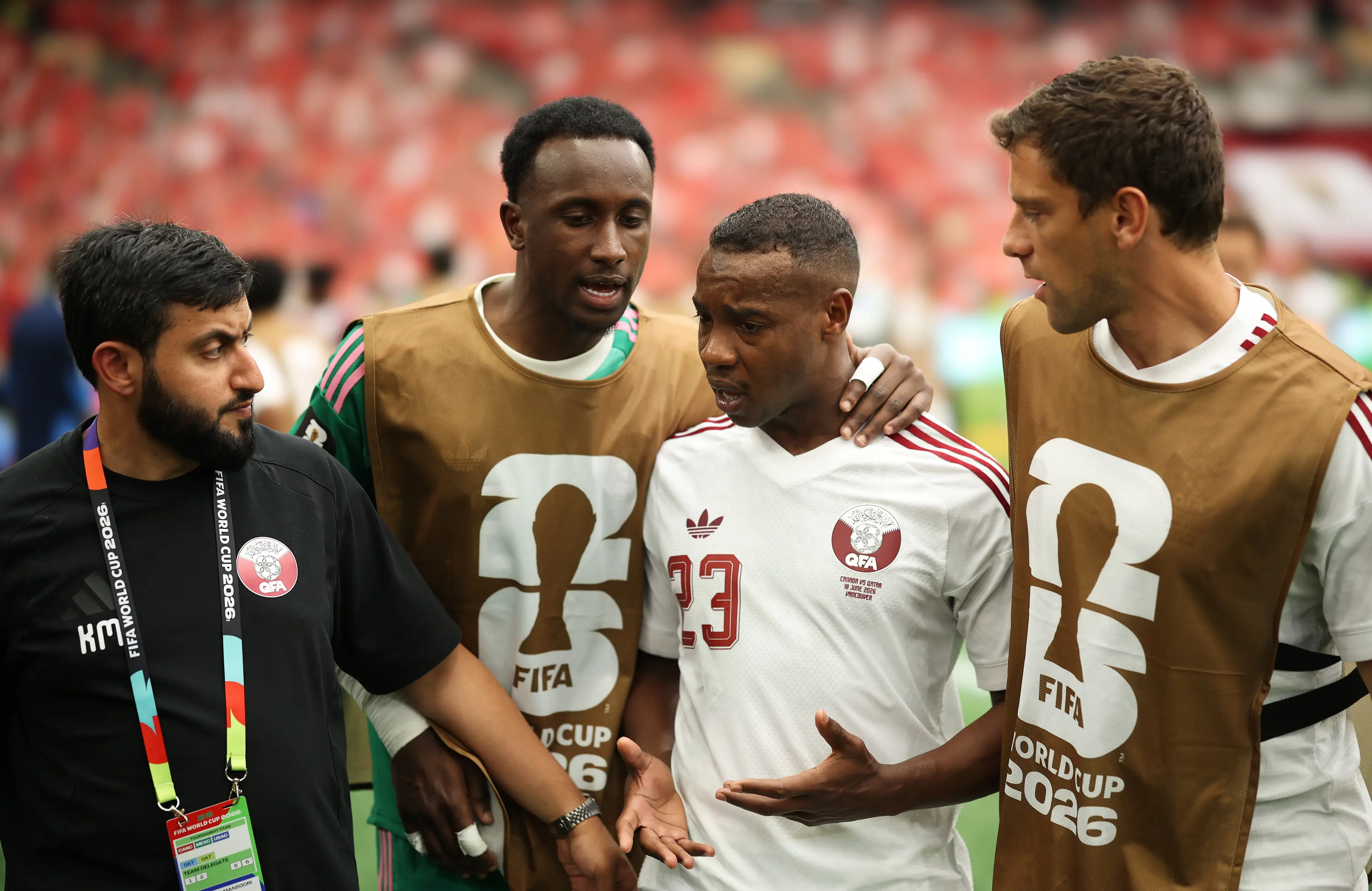 Qatar’s Assim Madibo has been given a five-match ban (Jared C. Tilton - FIFA/FIFA via Getty Images)