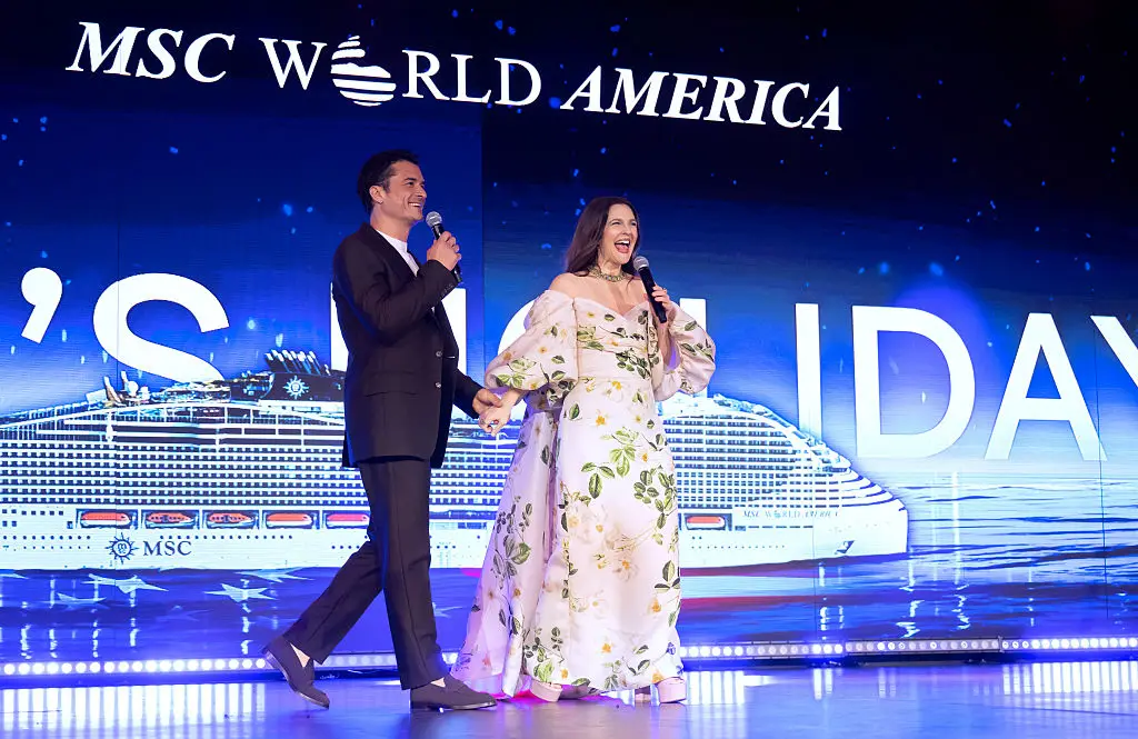 MSC World America was named in a celebratory ceremony in Miami last week, with her godmother Drew Barrymore being in attendance (Anthony Devlin/Getty Images for MSC World America)