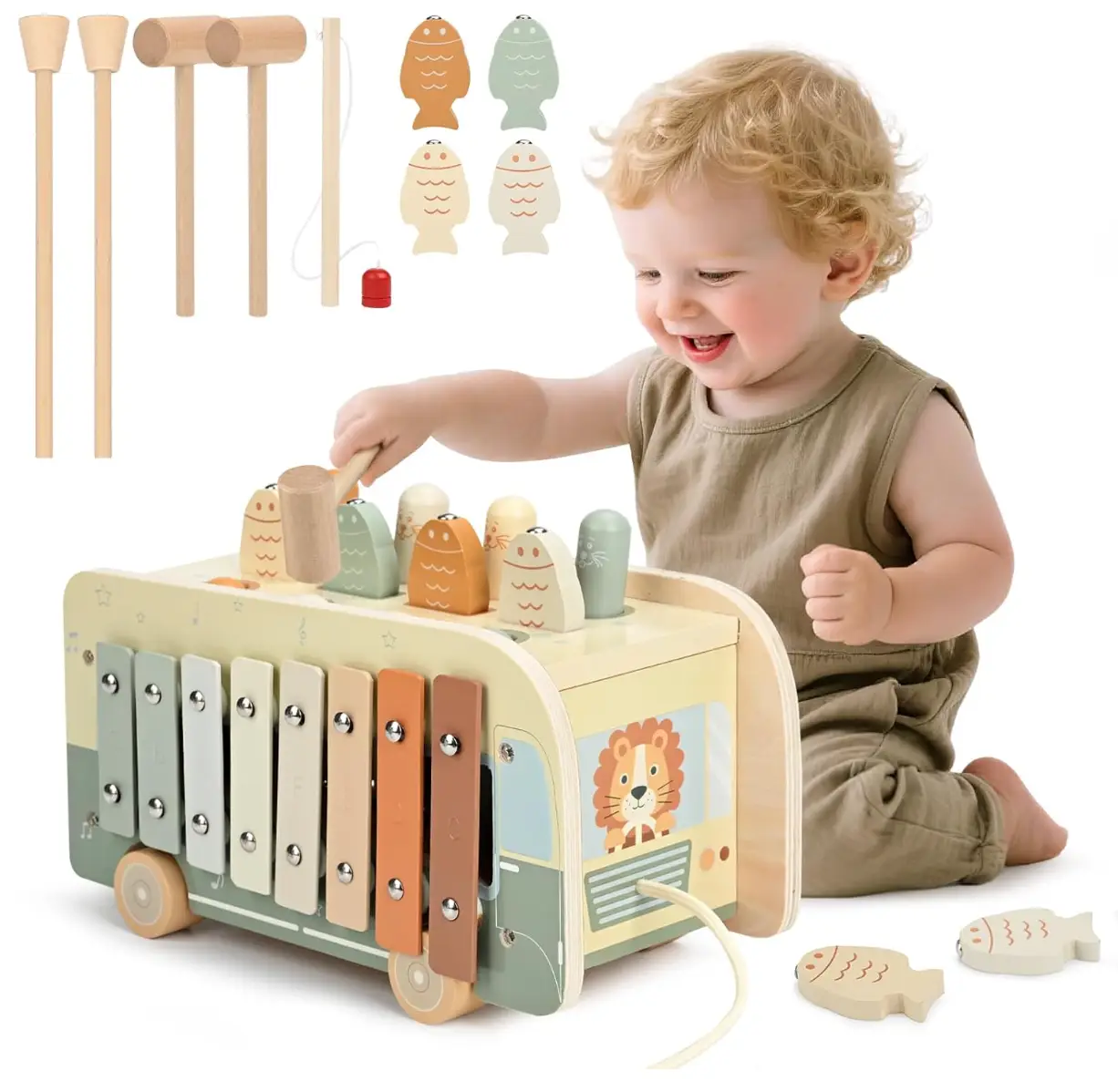 Vanplay Montessori Wooden Hammering Pounding Toy