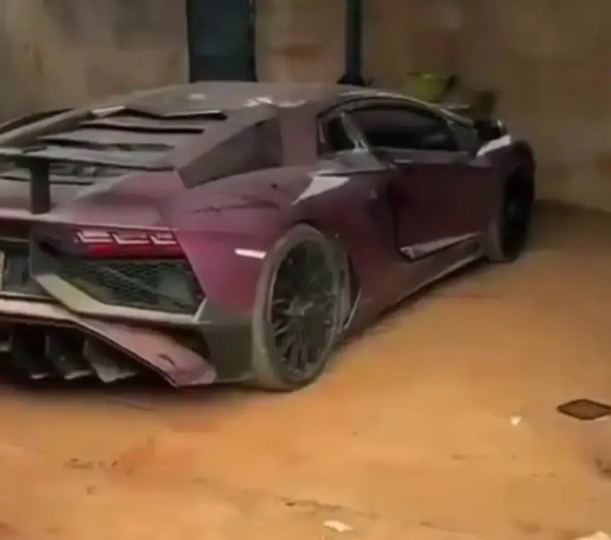 The car was found with boxes on the seats in a Myanmar scrapyard.