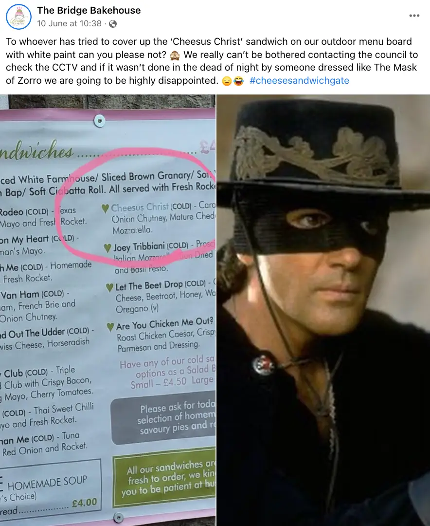 The café responded to the graffiti.