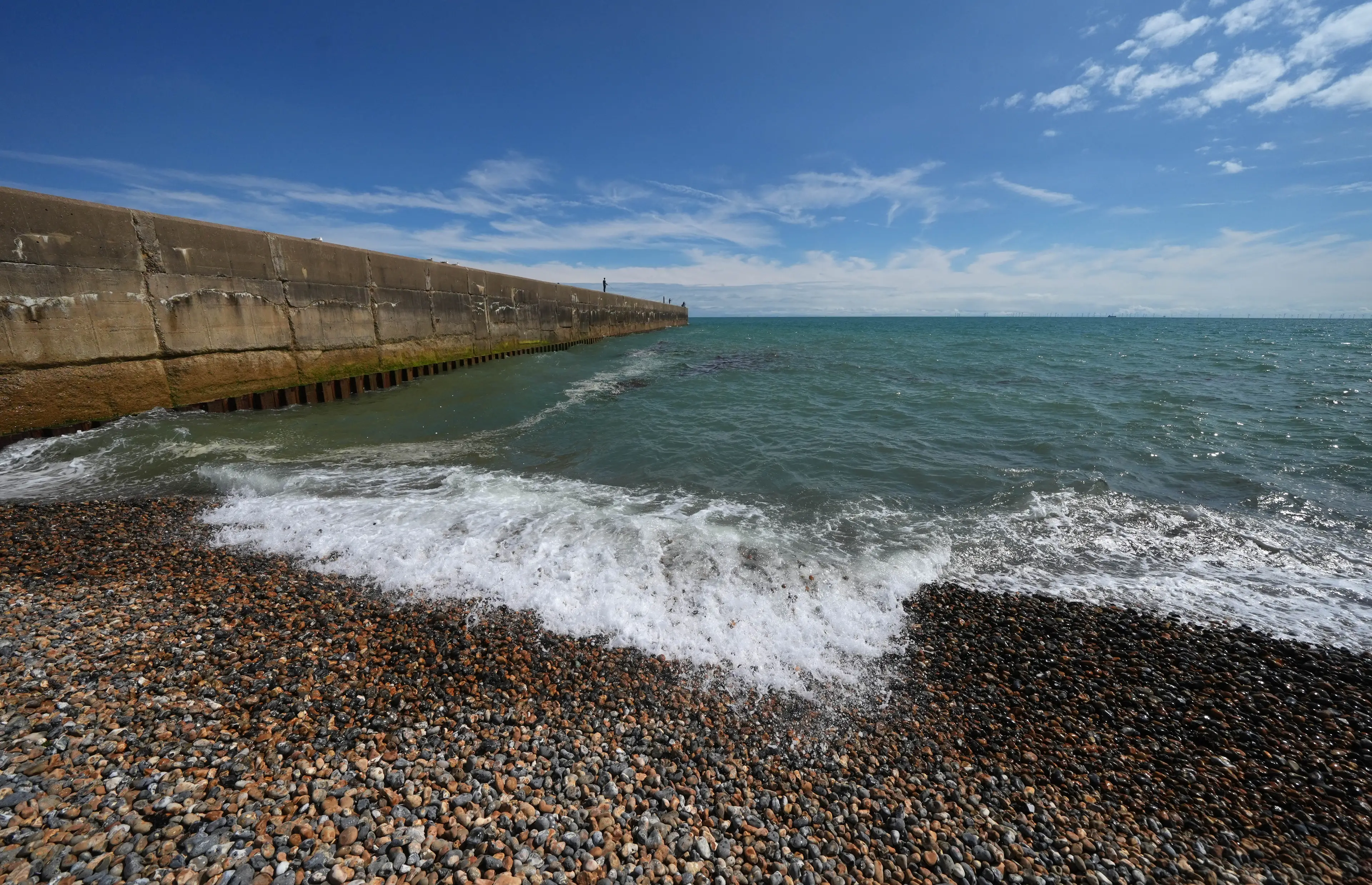 The family entered the water from the beach near Shoreham Fort at around 2pm before they got into difficulty (PA)