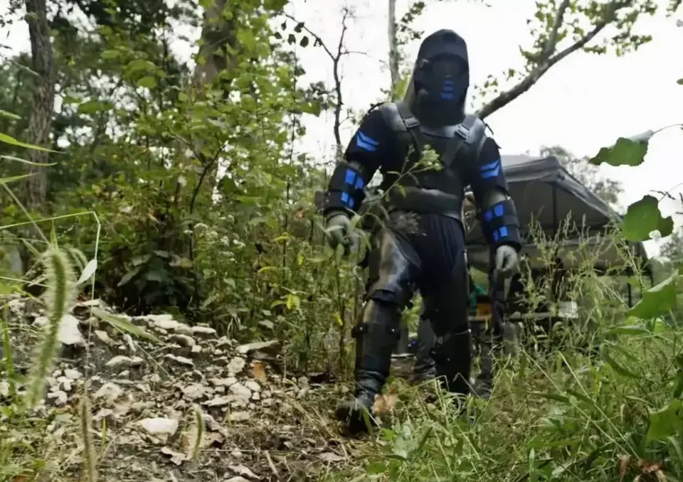 Paul Rosolie wore a custom-made suit to protect himself from the snake (Discovery Channel)