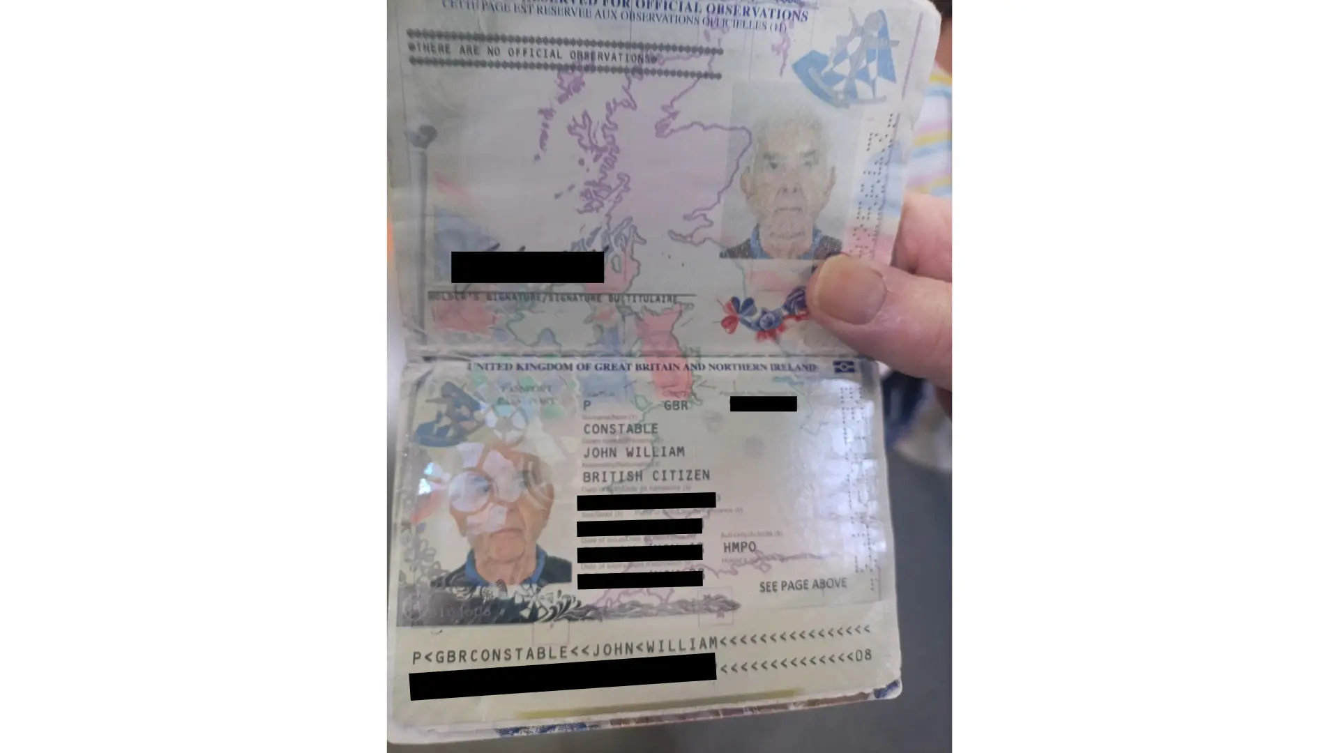 John's passport had a tear in it after it went through the washing machine, though he'd used it for another holiday before being told he couldn't fly (BNPS)