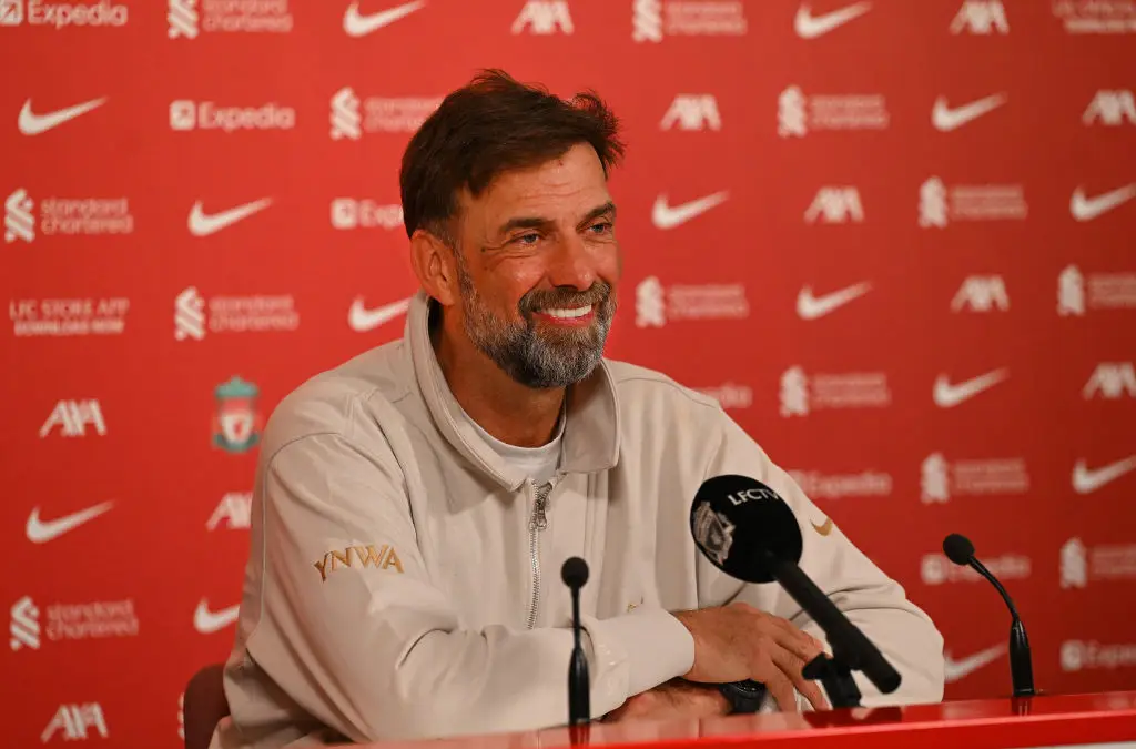Jurgen Klopp was emotional during his final Liverpool press conference. (John Powell/Liverpool FC via Getty Images)